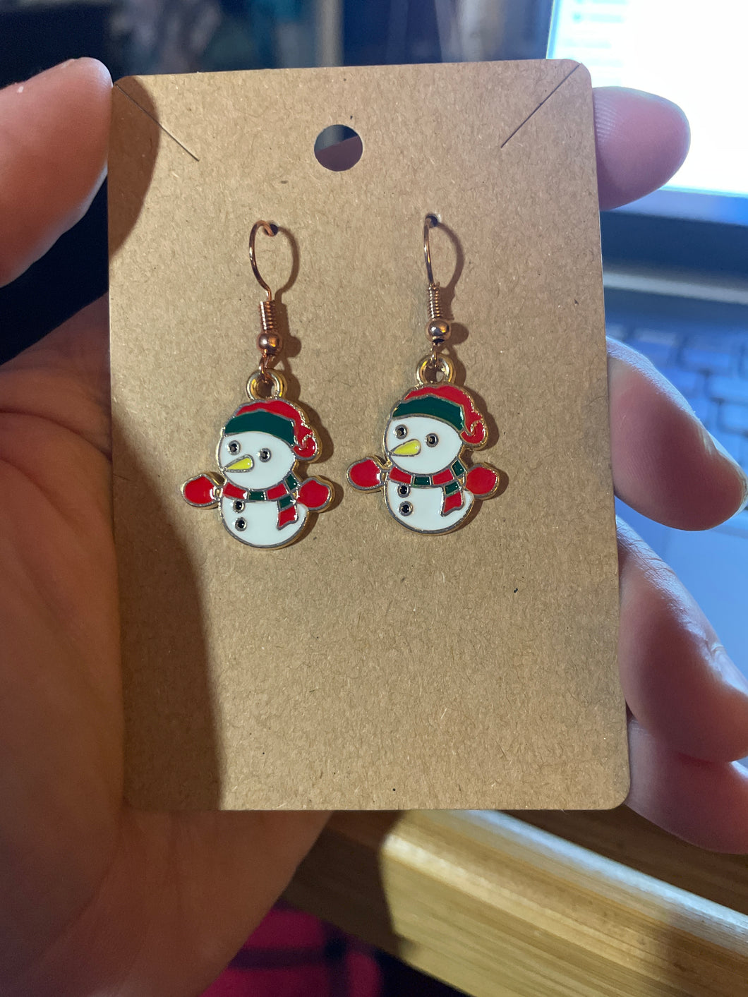 snowman earrings