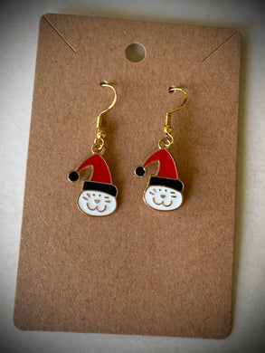 christmas cat earrings