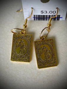 gold tarot earrings