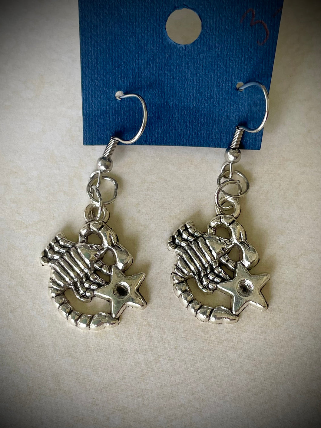 silver zodiac earrings