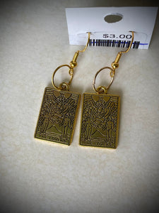 gold tarot earrings