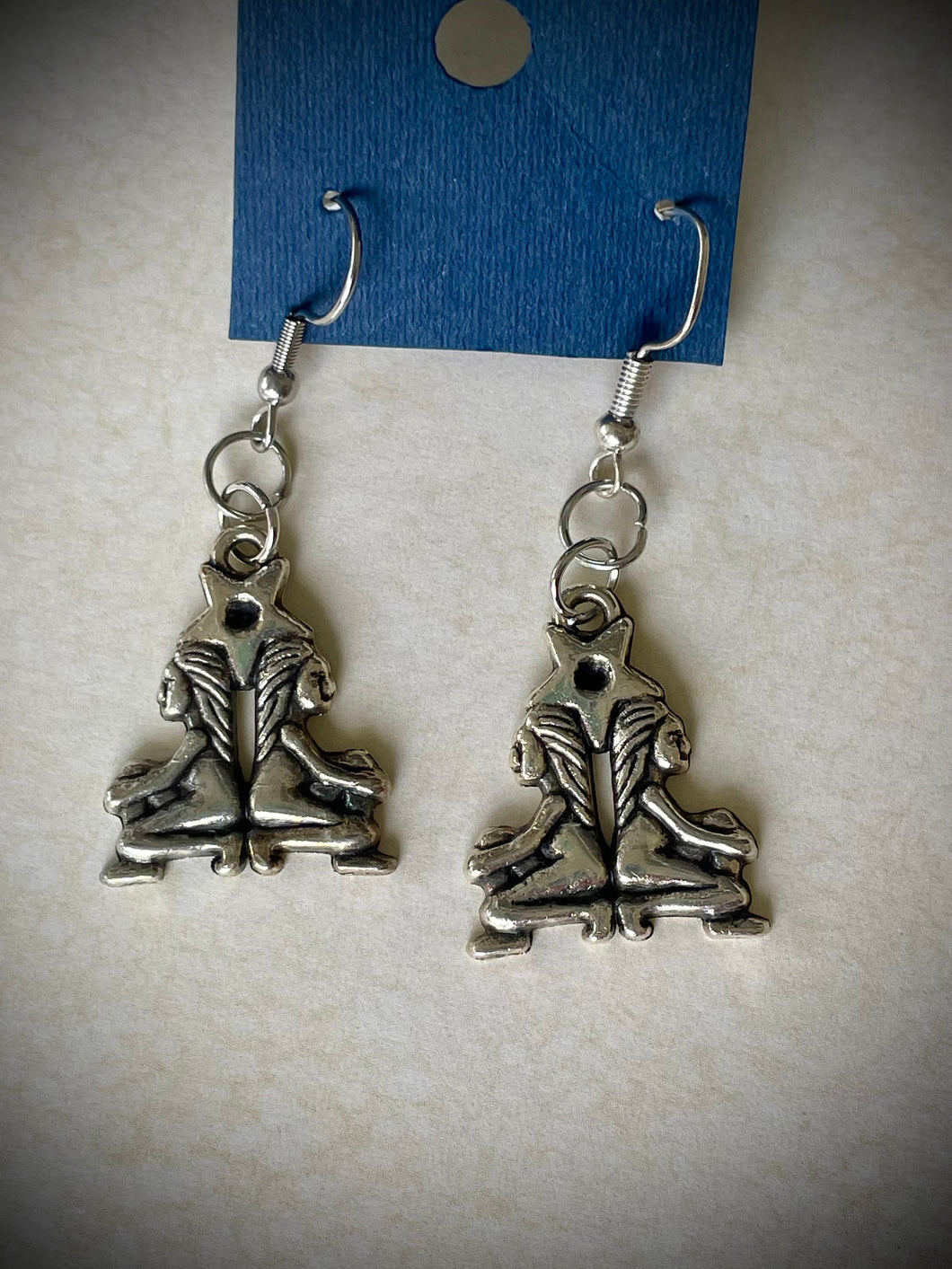 silver zodiac earrings