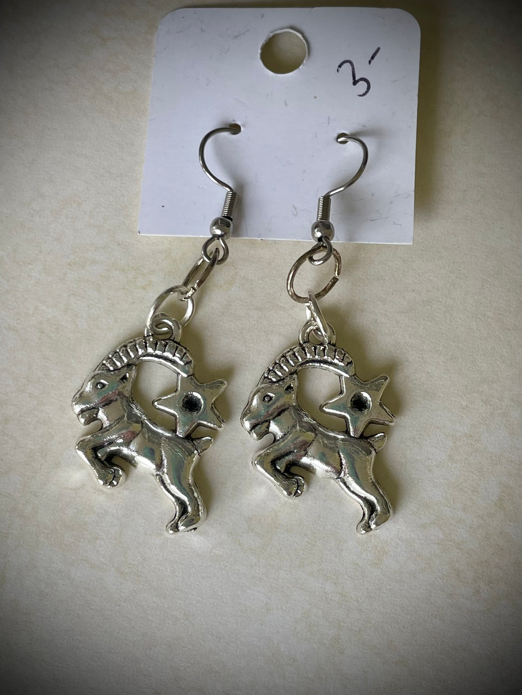 silver zodiac earrings