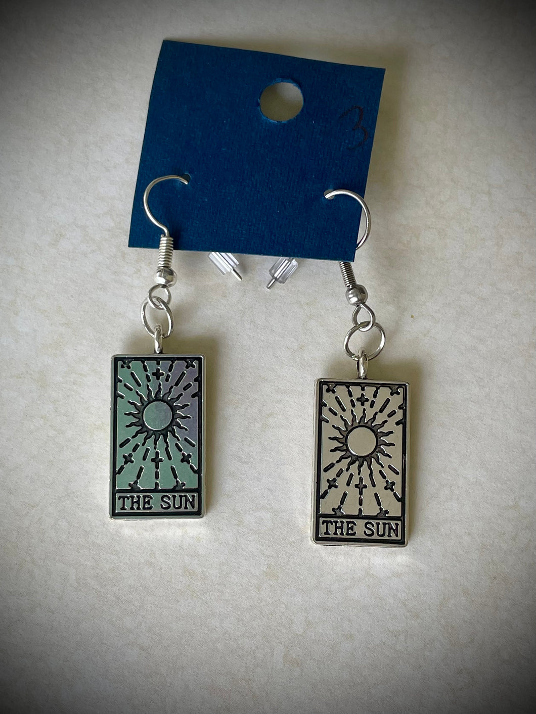 silver tarot earrings