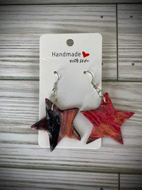 Star earrings - clay