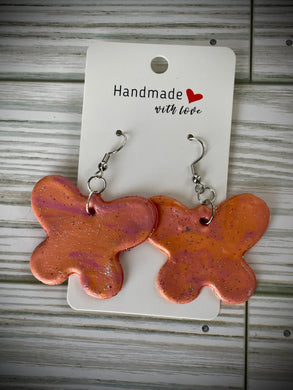 Butterfly earrings - clay