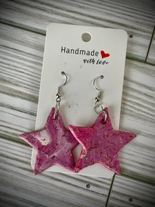 Star earrings - clay