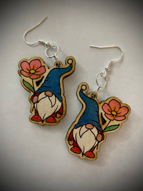 Hand colored wooden Earrings