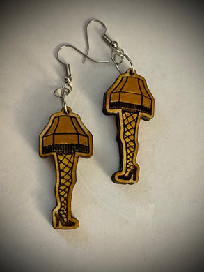 Hand colored wooden Earrings