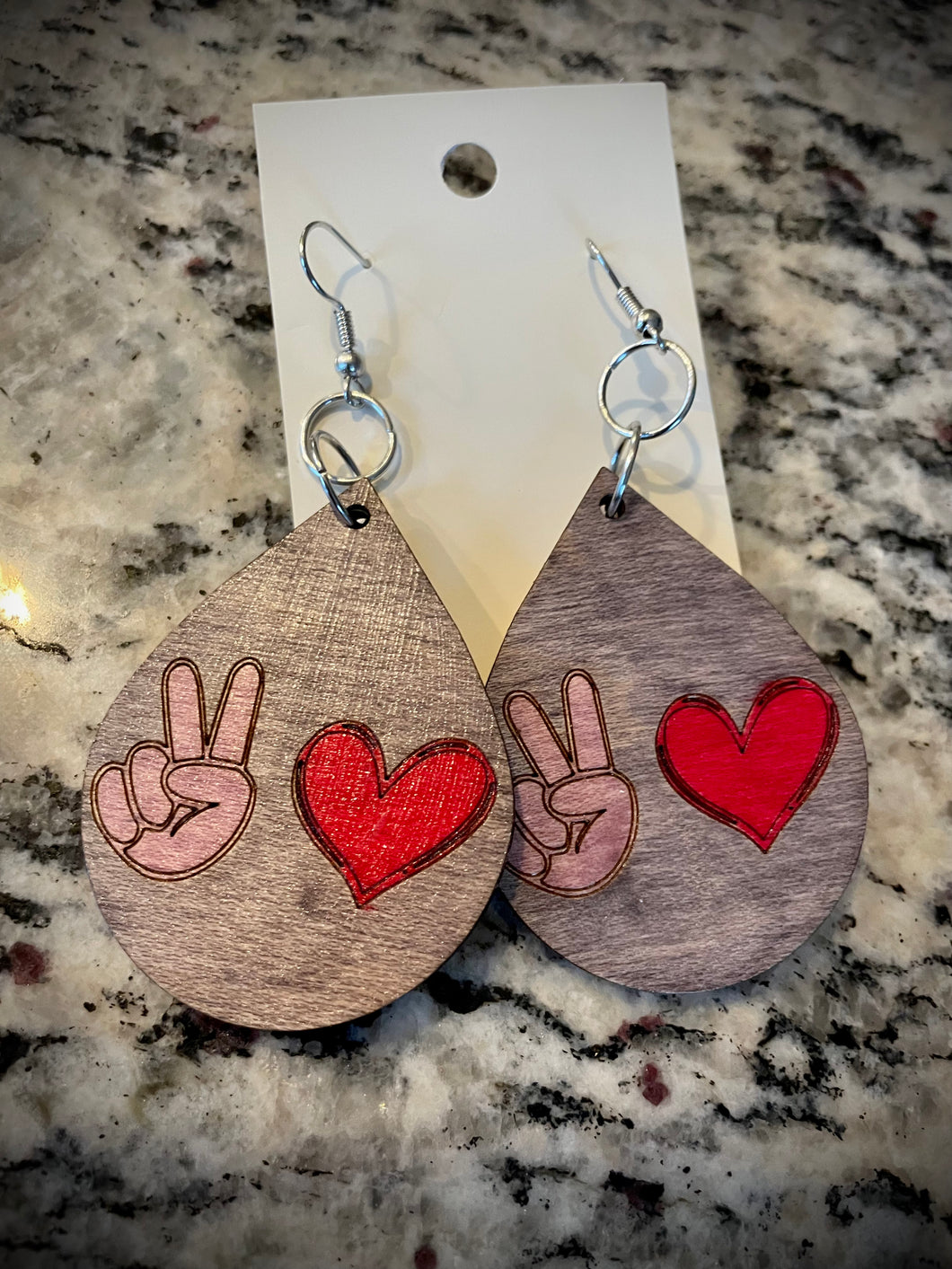 Hand colored wooden Earrings